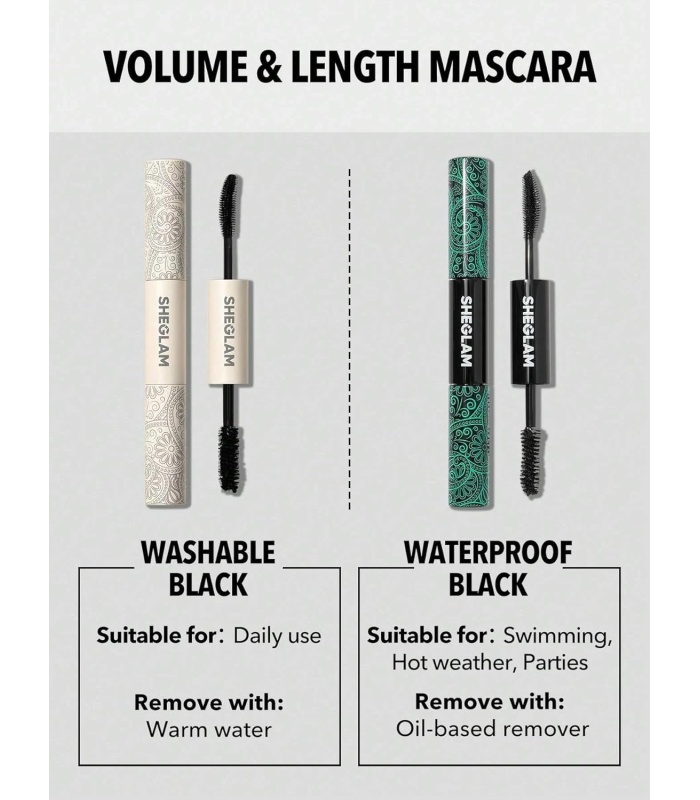 ریمل دو سر شیگلم مدل Washable Black