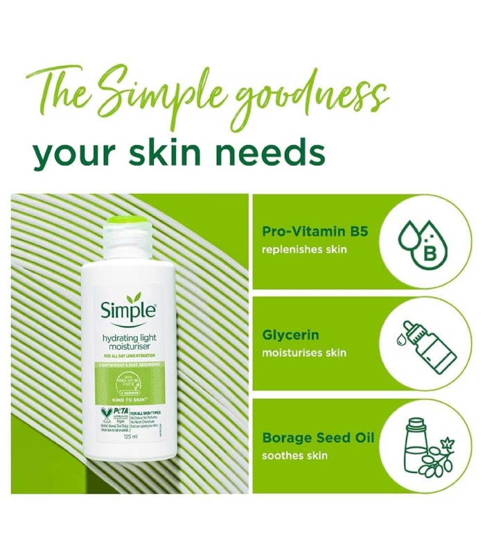 کرم آبرسان و مرطوب کننده سیمپل مدل لایت Light حجم 125 میل