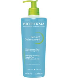 ژل شستشوی بایودرما سبیوم مناسب پوست چرب و جوشدار حجم 500 میل