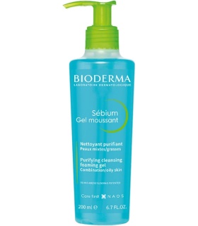 ژل شستشوی بایودرما سبیوم مناسب پوست چرب و جوشدار حجم 200میل