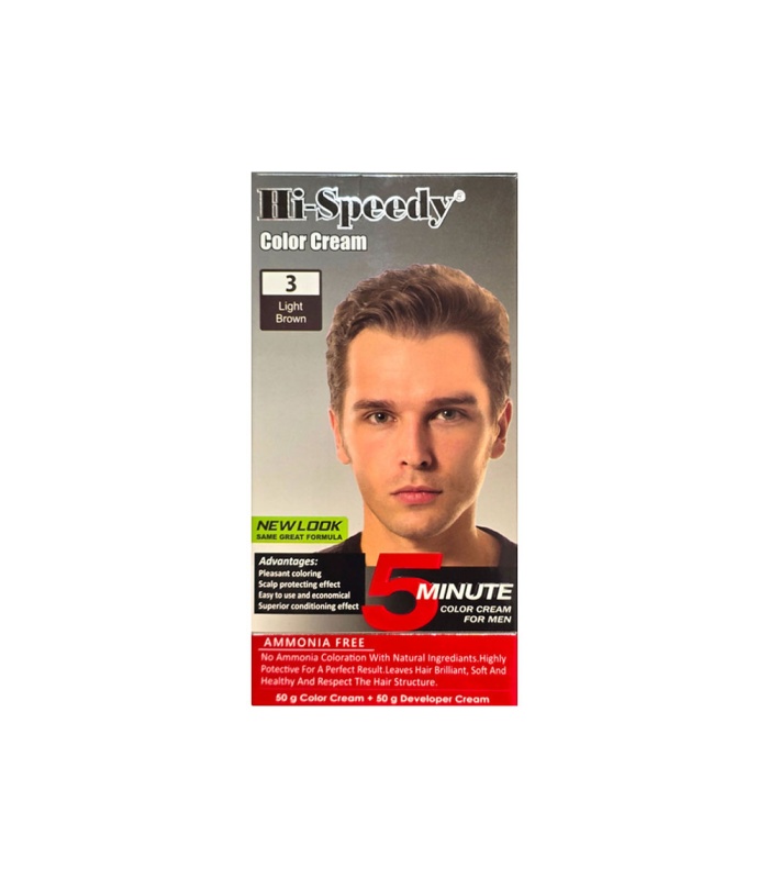 رنگ موي مردانه هاي اسپيدي شماره 3 hi-speedy قهوه اي روشن