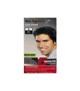 رنگ موی مردانه های اسپیدی شماره 6 hi-speedy مشکی قهوه ای