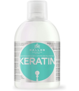 شامپو مو فاقد سولفات کالوس KALLOS مدل KERATIN حجم 1000 میلی لیتر