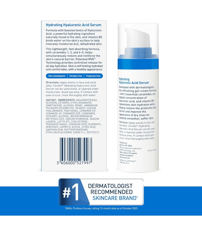 سرم آبرسان سراوی هیالورونیک اسید 30 میل CeraVe