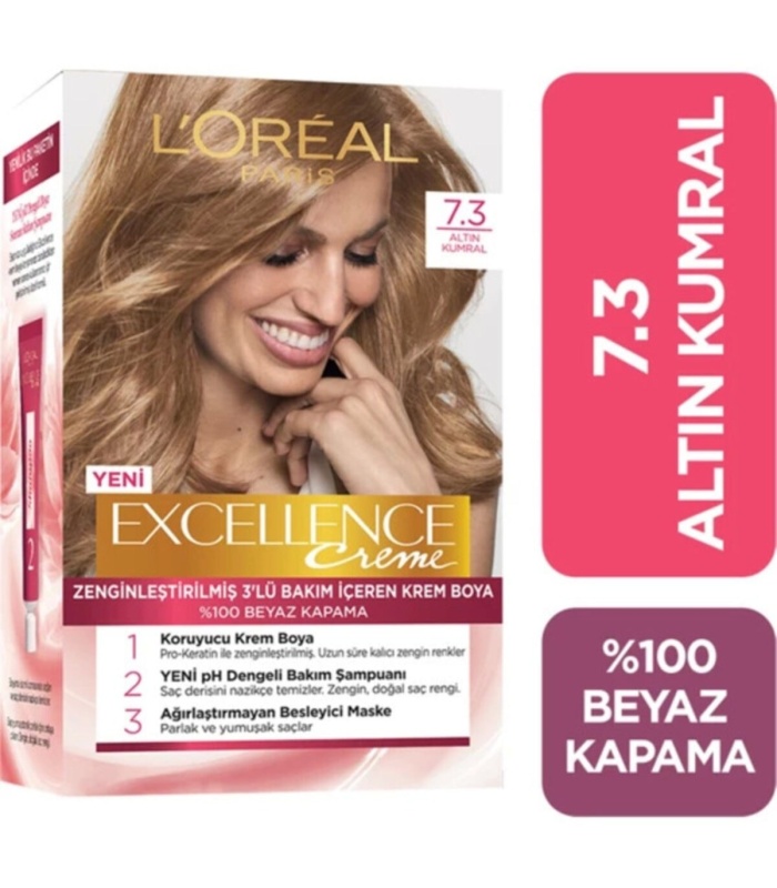 کيت رنگ مو  لورآل مدل EXCELLENCE شماره 7.3