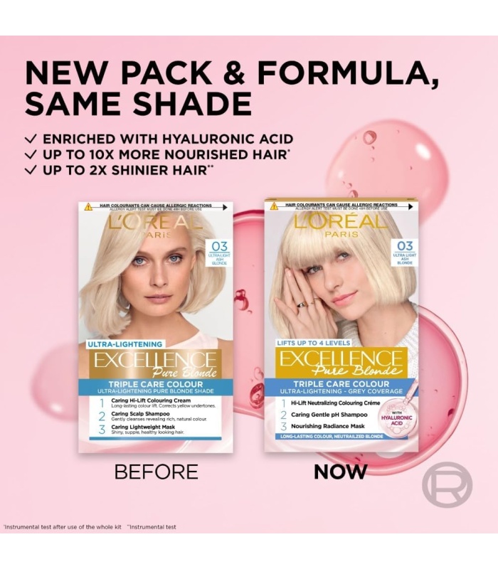 کیت رنگ مو شماره 03 لورال رنگ بلوند خیلی روشن Loreal Excellence