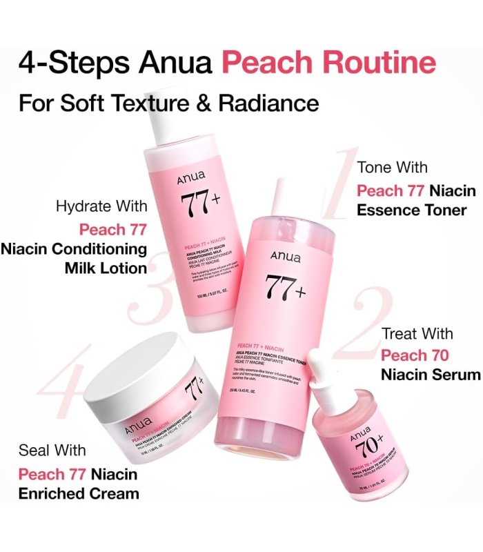 تونر اسنس هلو و نیاسینامید آنوا Anua Peach 77 Niacin Essence Toner 250Ml