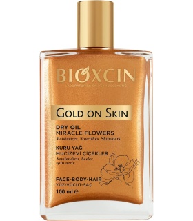 روغن بدن شاین دار بیوکسین سری gold on skin برای صورت، بدن و مو حجم 100 میل