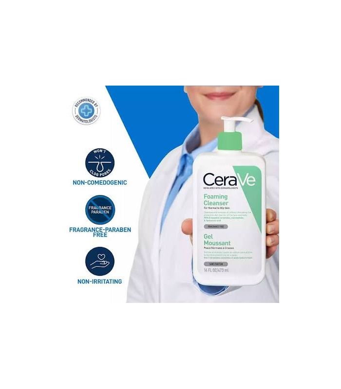 فوم شوینده پوست نرمال تا چرب صورت سراوی(Cerave) 473 میلی لیتر