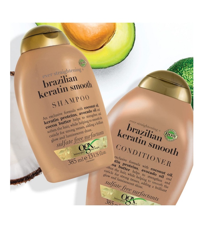 اوجی ایکس شامپو کراتین  برزیلی بدون سولفات   385 میلی لیتر