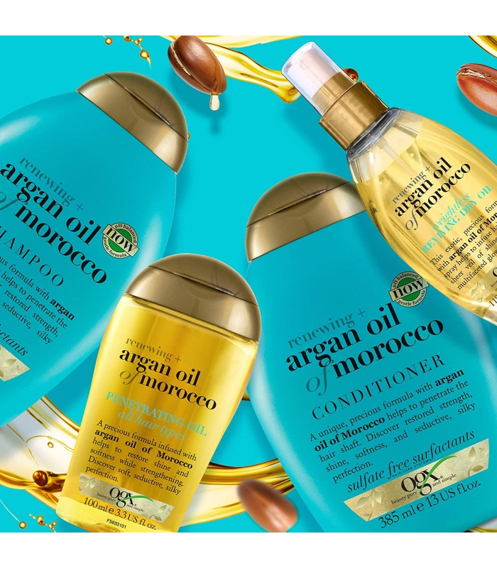 اوجی ایکس شامپو  روغن آرگان بدون سولفات و ترمیم کننده و نرم کننده   385 میلی لیتر