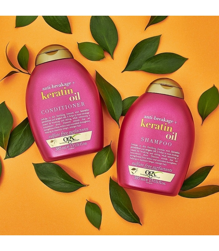 اوجی ایکس شامپو بدون سولفات روغن کراتین   385 میلی لیتر