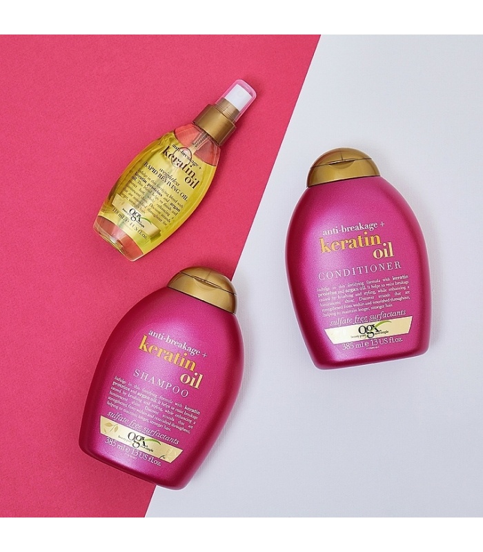 اوجی ایکس شامپو بدون سولفات روغن کراتین   385 میلی لیتر