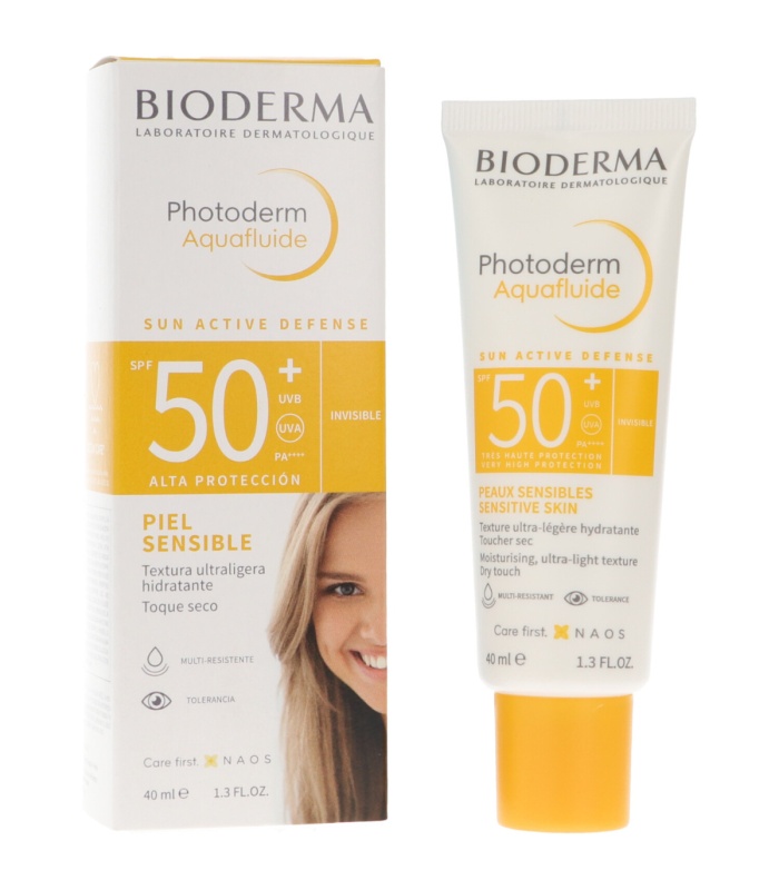 بایودرما ضدآفتاب فتودرم بی رنگ آکوافلوئید Spf50+   40 میلی لیتر