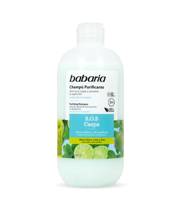 باباریا شامپو ضد شوره موهای خشک یا چرب لیمو نعنا   500 میلی لیتر