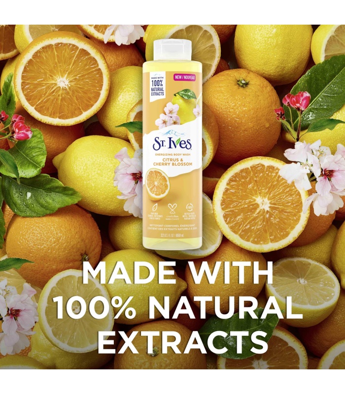 شامپو بدن انرژی بخش مرکبات و شکوفه گیلاس سنت ایوز 650 میلی لیتر