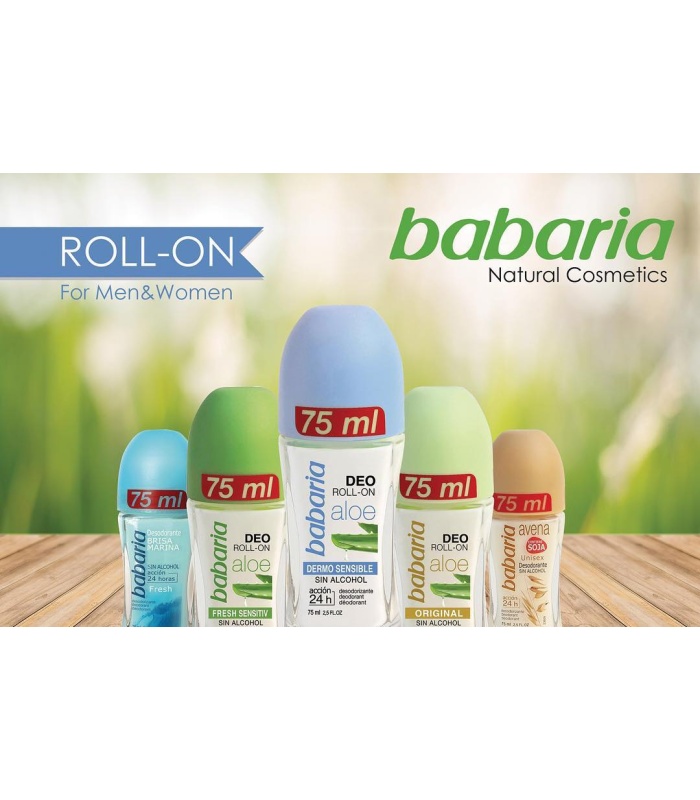 رول ضد تعریق باباریا حاوی روغن پنبه و رز 75 میلی لیتر