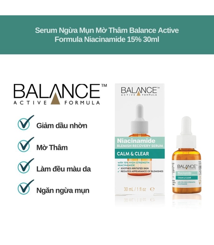 سرم ضد جوش و ضد لک نیاسین آمید بالانس 30 میلی لیتر