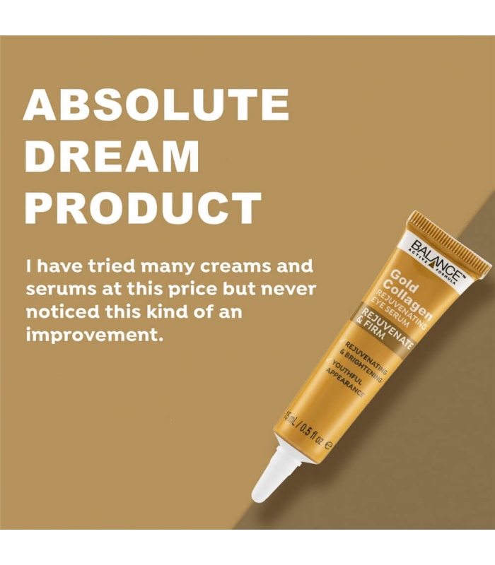 سرم دور چشم ضد چروک و روشن کننده طلا و کلاژن دریایی بالانس  ۱۵میلی لیتر