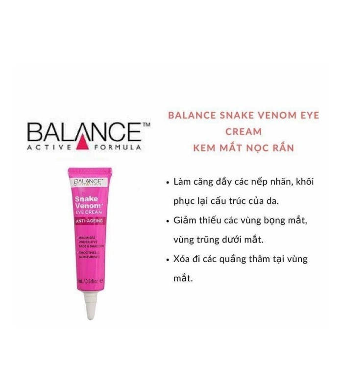 کرم دور چشم ضد چروک  و جوانساز سم مار بالانس ۱۵ میلی لیتر