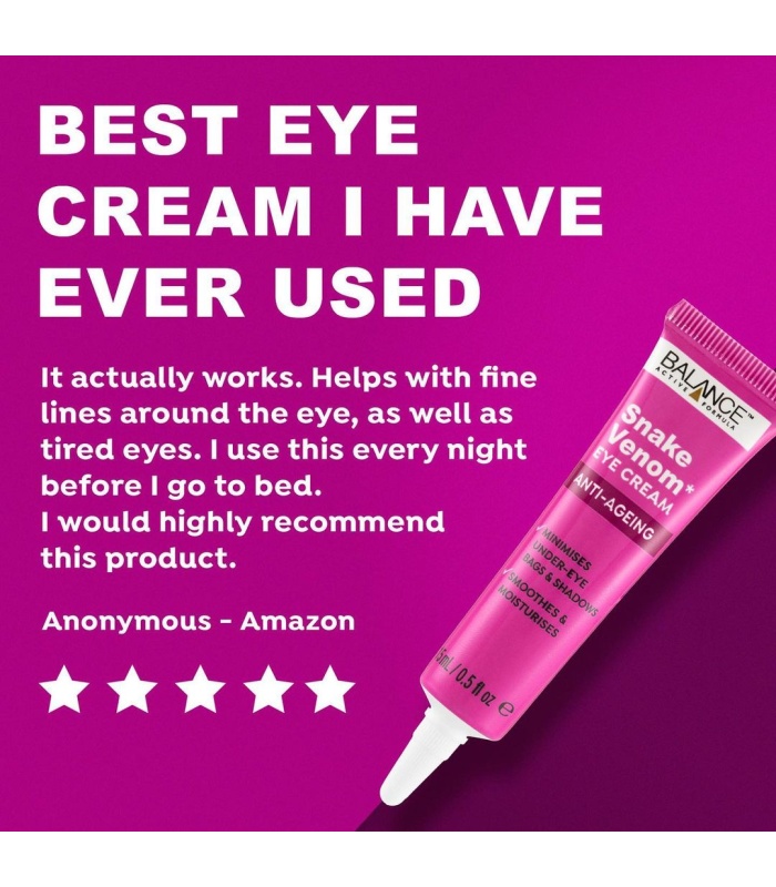 کرم دور چشم ضد چروک  و جوانساز سم مار بالانس ۱۵ میلی لیتر