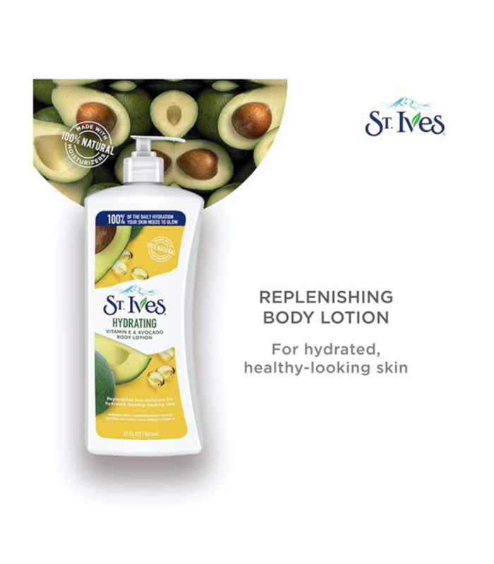 لوسیون بدن آبرسان حاوی ویتامین ای و آووکادو سنت ایوز 621 میلی لیتر