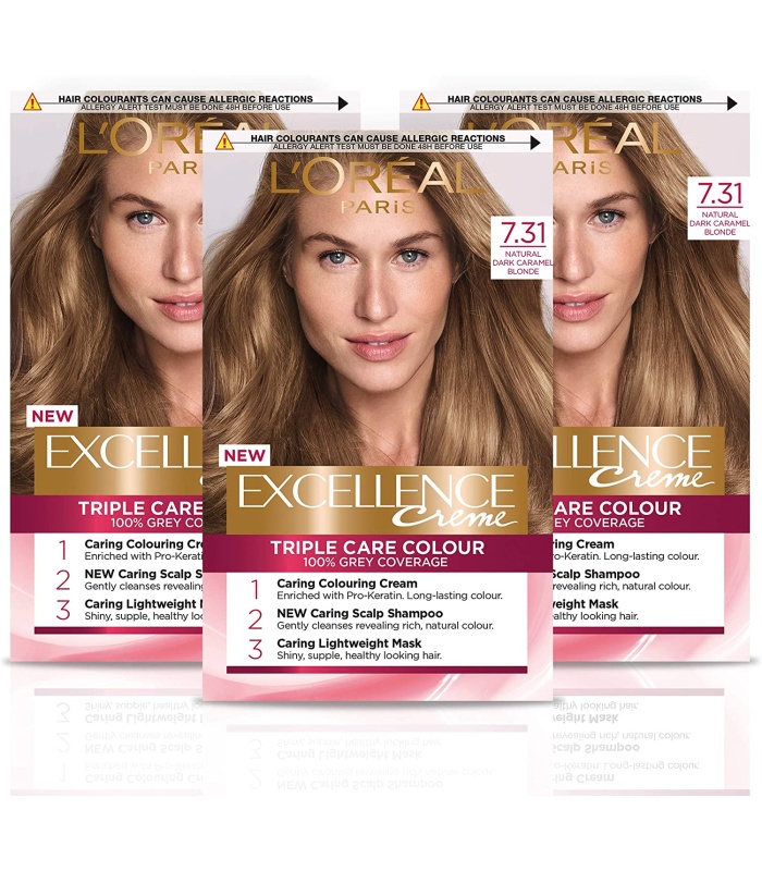 کیت رنگ مو لورآل اکسلانس شماره 7.31 عسلی