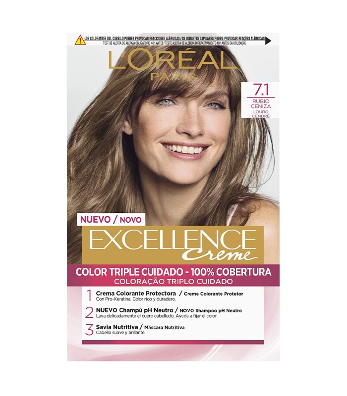 کیت رنگ مو لورآل اکسلانس شماره 7.1 دودی