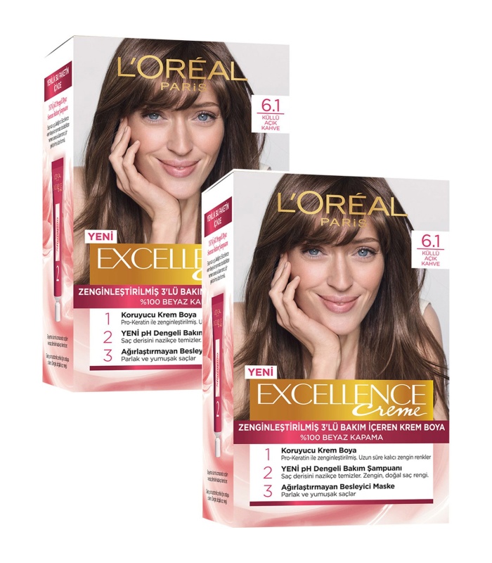 کیت رنگ مو لورآل  6.1 اکسلانس  قهوه ای دودی