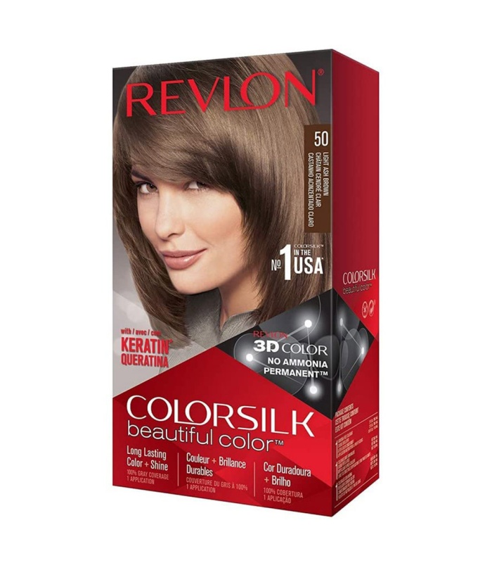 کیت رنگ مو بدون آمونیاک رولون شماره 50 قهوه ای خاکستری روشن حجم 59 میلی لیتر