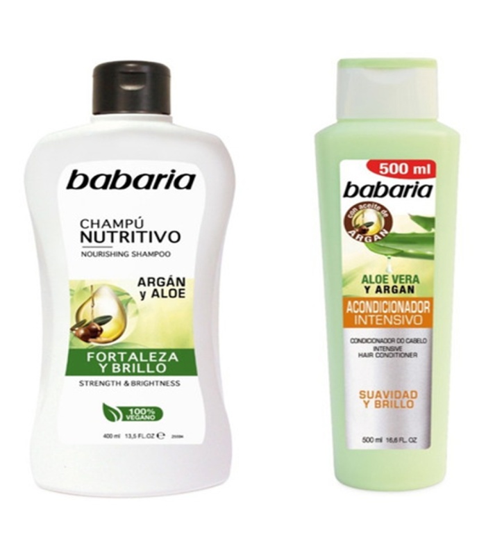 شامپو مغذی و تقویتی مو باباریا حاوی روغن آرگان و آلوئه ورا 400 میلی لیتر