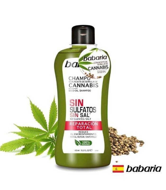 شامپو ترمیم کننده و ضدوز بدون سولفات کانابیس باباریا 400 میلی لیتر