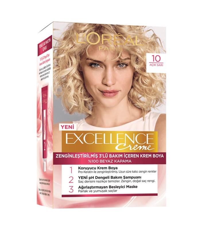 کیت رنگ مو لورآل شماره 10 سری Excellence بلوند روشن