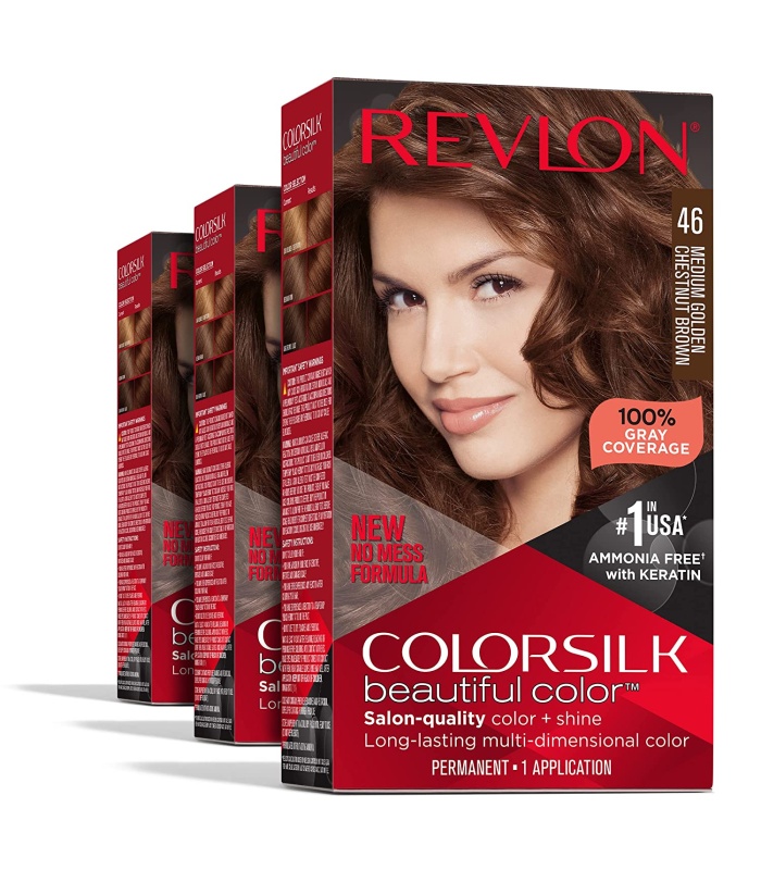 کیت رنگ مو بدون آمونیاک رولون شماره 46  قهوه ای فندقی طلایی حجم 59 میلی لیتر