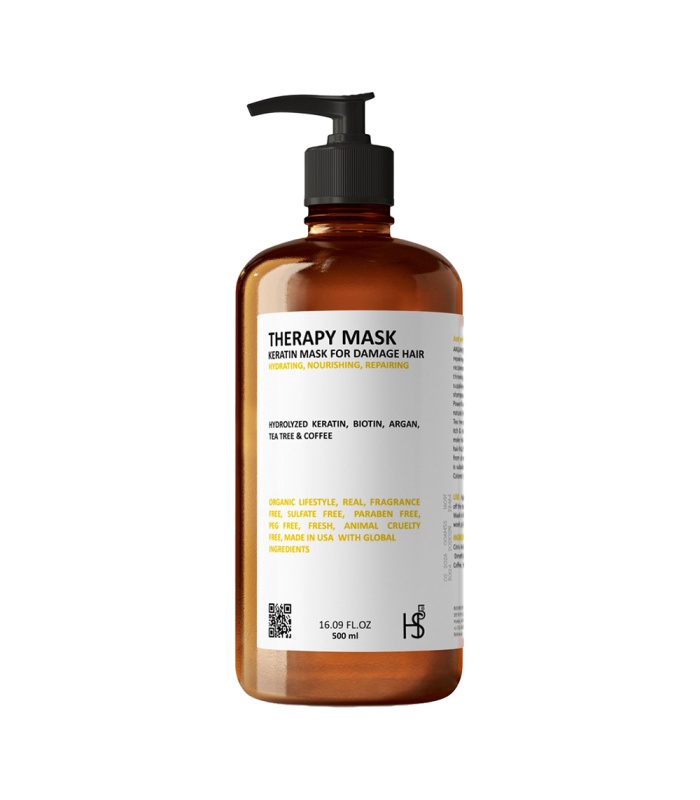 ماسک مو درمانی کراتین موهای آسیب دیده بدون سولفات اچ اس 5 (HS5) 500ml