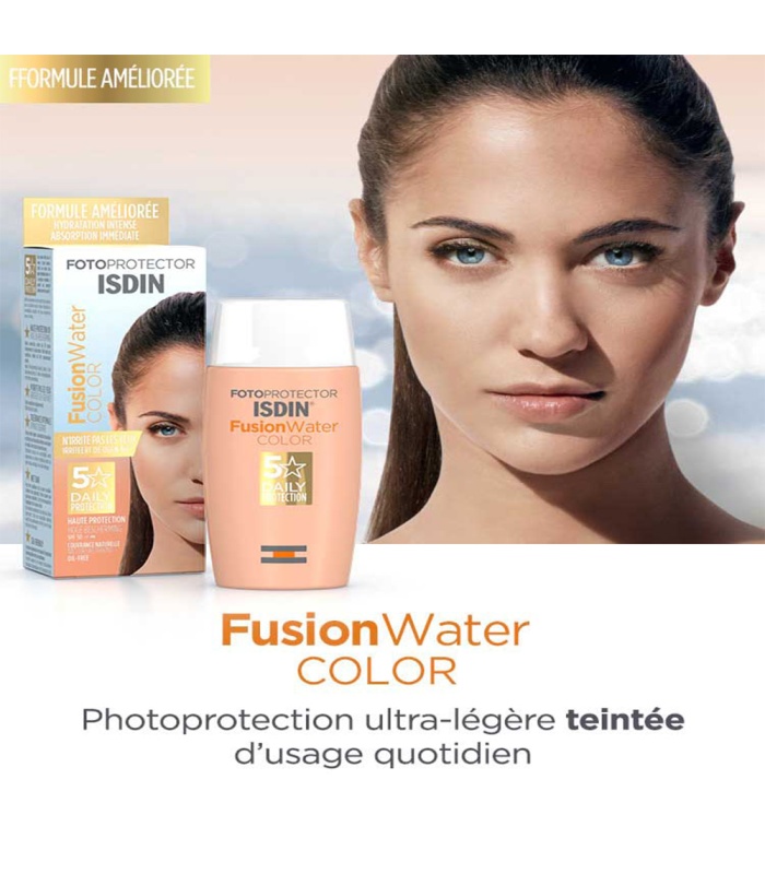 ضدآفتاب  رنگی ایزدین مدیوم فیوژن واتر  حجم 50 میلی لیتر