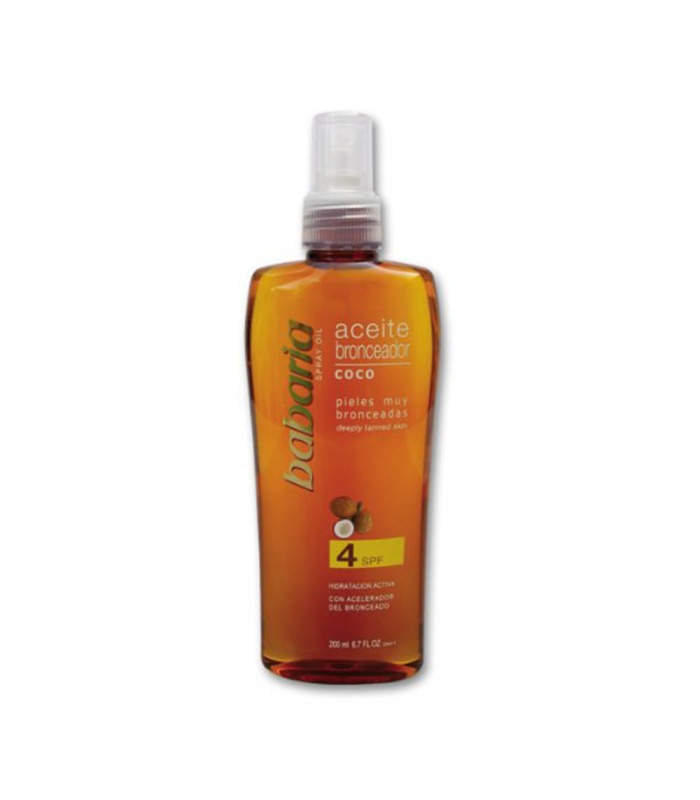 روغن برنزه کننده بدن باباریا حاوی روغن نارگیل با SPF4 حجم 200 میل
