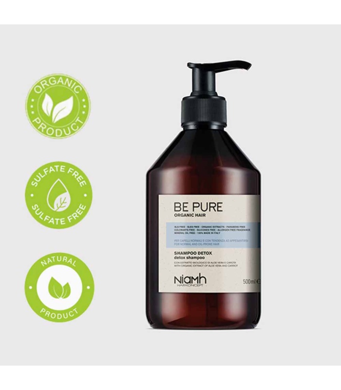 شامپو موی چرب بی پیور(BePure) سم زدا بدون سولفات حجم 500 میلی لیتر