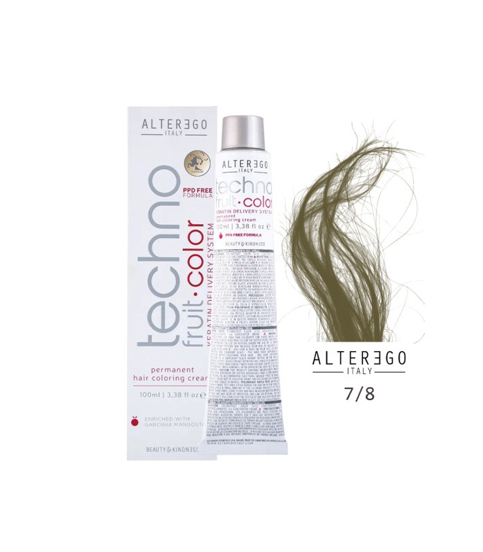 رنگ مو تکنو آلترگو 7.8 بلوند زیتونی (Alterego Techno)