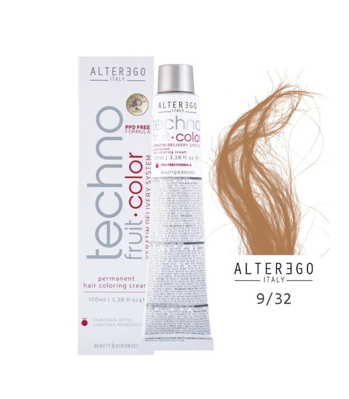 رنگ مو تکنو آلترگو 9.32 بلوند طلایی آی ریش روشن (Alterego Techno)