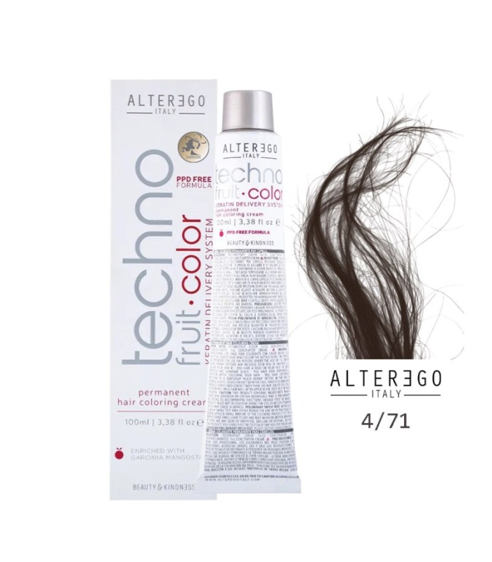 رنگ مو تکنو آلترگو 4.71 قهوه ای دودی (Alterego Techno)