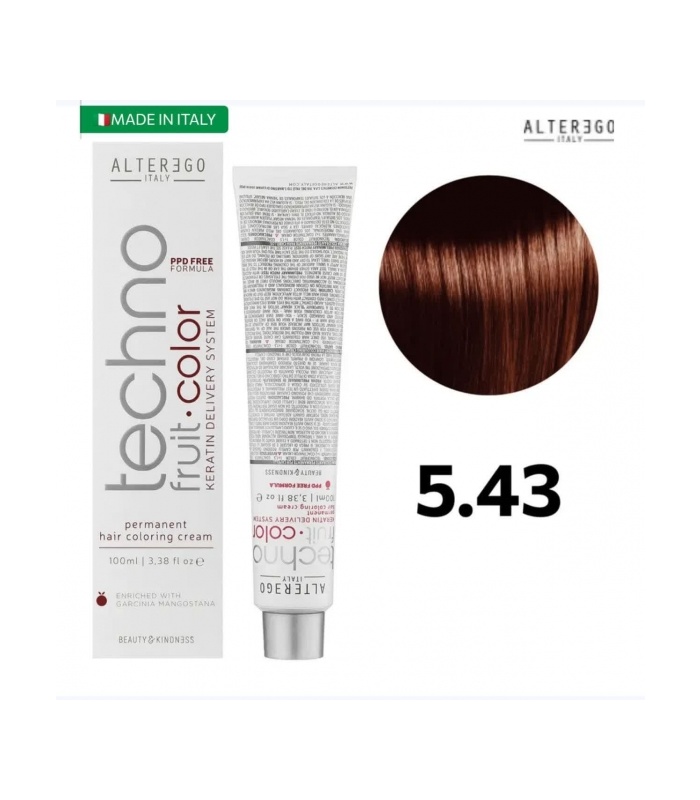 رنگ مو تکنو آلترگو ۵.۴۳ بلوطی مسی طلایی تیره (Alterego Techno)