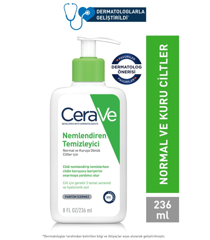 ژل شستشو و آبرسان مخصوص پوست نرمال و خشک سراوی (Cerave) حجم 236 میلی لیتر