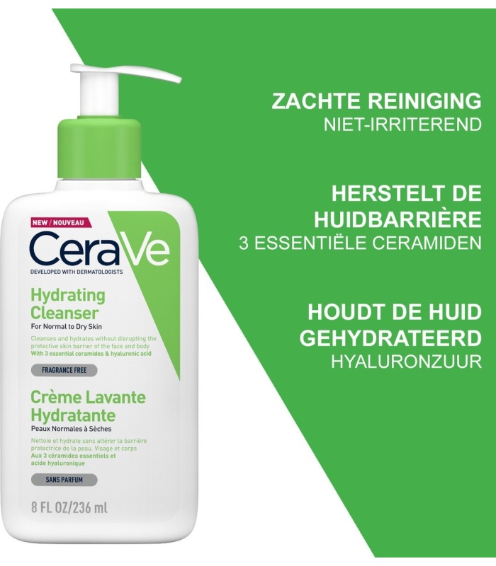 ژل شستشو و آبرسان مخصوص پوست نرمال و خشک سراوی (Cerave) حجم 236 میلی لیتر