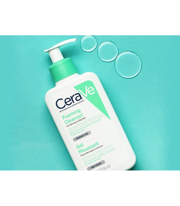 فوم شوینده پوست نرمال تا چرب صورت سراوی(Cerave) 236 میلی لیتر