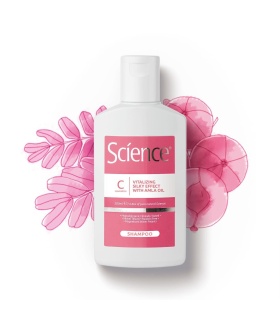 شامپوضدوز وابریشمی کننده مو همراه باروغن آملا ساینس(Science)