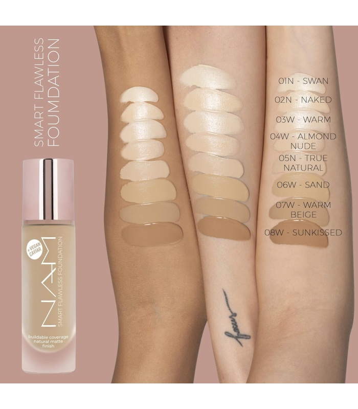 کرم پودر نام مناسب پوست چرب شماره05 (Nam Smart Flawless Foundation 05 True Natural)